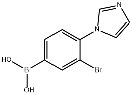 3-Bromo-4-(1H-imidazol-1-yl)phenylboronic acid结构式