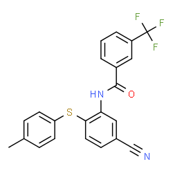 N-(5-CYANO-2-[(4-METHYLPHENYL)SULFANYL]PHENYL)-3-(TRIFLUOROMETHYL)BENZENECARBOXAMIDE Structure