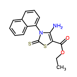 Ethyl 4-amino-3-(1-naphthyl)-2-thioxo-2,3-dihydro-1,3-thiazole-5-carboxylate structure