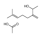 acetic acid,7-methyl-3-methylideneoct-6-en-2-ol结构式