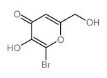 2-bromo-3-hydroxy-6-(hydroxymethyl)pyran-4-one结构式
