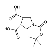 顺式-N-Boc-吡咯烷-3,4-二羧酸结构式