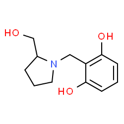 1,3-Benzenediol, 2-[[2-(hydroxymethyl)-1-pyrrolidinyl]methyl]- (9CI) structure