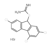 (2,4,7-trichloro-9H-fluoren-9-yl)sulfanylmethanimidamide结构式