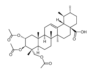 2,3,23-TRI(ACETYLOXY)-(2ALPHA,3BETA,4ALPHA)-URS-12-EN-28-OIC ACID结构式