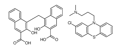 4,4'-methylenebis[3-hydroxy-2-naphthoic] acid, compound with 2-chloro-N,N-dimethyl-10H-phenothiazine-10-propylamine (1:1)结构式