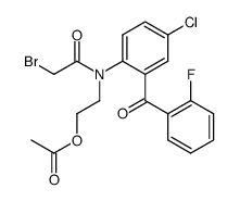 2-[N-(2-acetoxyethyl)-N-(2-bromoacetyl)amino]-5-chloro-2'-fluorobenzophenone结构式