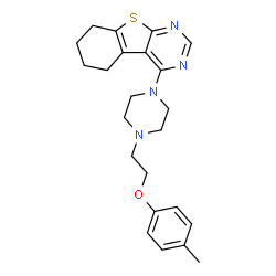 4-(4-(2-(p-tolyloxy)ethyl)piperazin-1-yl)-5,6,7,8-tetrahydrobenzo[4,5]thieno[2,3-d]pyrimidine structure