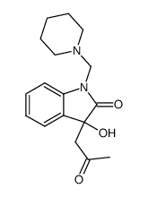 3-hydroxy-3-(2-oxopropyl)-1-(piperidin-1-ylmethyl)-indolin-2-one结构式