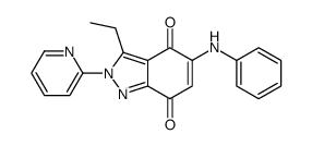 5-anilino-3-ethyl-2-pyridin-2-ylindazole-4,7-dione结构式