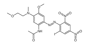 N-{2-(2-Iodo-4,6-dinitro-phenylazo)-4-methoxy-5-[(2-methoxy-ethyl)-methyl-amino]-phenyl}-acetamide Structure