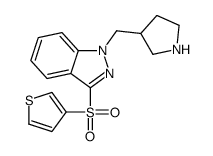 1-(pyrrolidin-3-ylmethyl)-3-thiophen-3-ylsulfonylindazole结构式