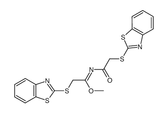2-(Benzothiazol-2-ylsulfanyl)-N-[2-(benzothiazol-2-ylsulfanyl)-1-methoxy-eth-(Z)-ylidene]-acetamide Structure
