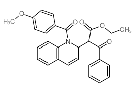 2-Quinolineacetic acid,a-benzoyl-1,2-dihydro-1-(4-methoxybenzoyl)-,ethyl ester结构式