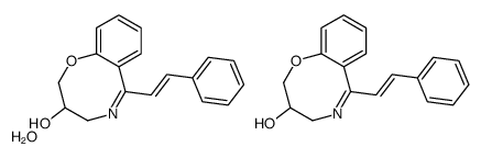 6-[(E)-2-phenylethenyl]-3,4-dihydro-2H-1,5-benzoxazocin-3-ol,hydrate结构式