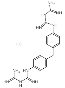 2-[N-[4-[[4-[[amino-(diaminomethylideneamino)methylidene]amino]phenyl]methyl]phenyl]carbamimidoyl]guanidine structure