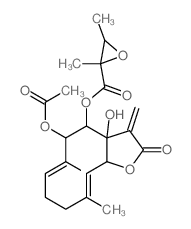 Oxiranecarboxylic acid,2,3-dimethyl-,5-(acetyloxy)-2,3,3a,4,5,8,9,11a-octahydro-3a-hydroxy-6,10-dimethyl-3-methylene-2-oxocyclodeca[b]furan-4-ylester, [3aR-[3aR*,4S*(2R*,3R*),5R*,6E,10E,11aS*]]- (9CI)结构式