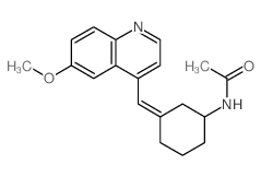 N-[3-[(6-methoxyquinolin-4-yl)methylidene]cyclohexyl]acetamide structure