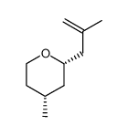 (2S,4R)-4-methyl-2-(2-methyl-2-propenyl)-tetrahydropyran结构式