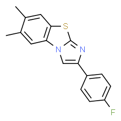 6,7-DIMETHYL-2-(4-FLUOROPHENYL)IMIDAZO[2,1-B]BENZOTHIAZOLE结构式