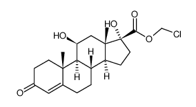 11β,17α-dihydroxy-3-oxoandrost-4-ene 17β-carboxylic acid, chloromethyl ester结构式