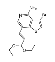 3-bromo-7-[(1E)-3,3-diethoxy-1-propenyl]thieno[3,2-c]pyridin-4-amine结构式