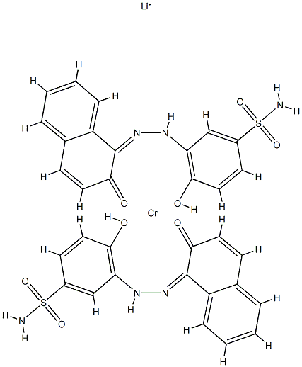 lithium bis[4-hydroxy-3-[(2-hydroxy-1-naphthyl)azo]benzene-1-sulphonamidato(2-)]chromate(1-)结构式