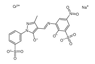 sodium [3-[[[4,5-dihydro-3-methyl-5-oxo-1-(3-sulphophenyl)-1H-pyrazol-4-yl]methylene]amino]-2-hydroxy-5-nitrobenzenesulphonato(4-)]chromate(1-) picture
