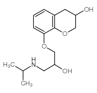 3,4-dihydro-8-(2-hydroxy-3-isopropylaminopropoxy)-2H-1-benzopyran-3-ol结构式