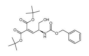 2S-(2-benzyloxycarbonylamino-3-hydroxy-propylidene)-malonic acid di-tert-butyl ester结构式