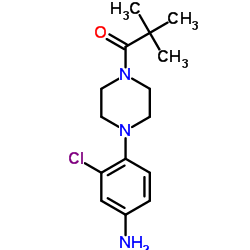 3-CHLORO-4-[4-(2,2-DIMETHYLPROPANOYL)PIPERAZIN-1-YL]ANILINE Structure