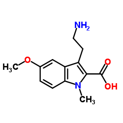 3-(2-AMINO-ETHYL)-5-METHOXY-1-METHYL-1H-INDOLE-2-CARBOXYLIC ACID结构式