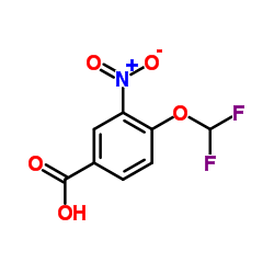 4-(二氟甲氧基)-3-硝基苯甲酸结构式