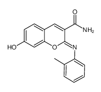 (Z)-7-hydroxy-2-(o-tolylimino)-2H-chromene-3-carboxamide结构式