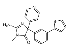 2-amino-3-methyl-5-pyridin-4-yl-5-(3-thien-2-ylphenyl)-3,5-dihydro-4H-imidazol-4-one结构式