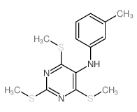 N-(3-methylphenyl)-2,4,6-tris(methylsulfanyl)pyrimidin-5-amine Structure