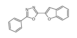 2-(2-benzofuryl)-5-phenyl-1,3,4-oxadiazole结构式