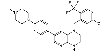 1-[5-Chloro-2-(trifluoromethyl)benzyl]-7-[6-(4-methyl-1-piperazin yl)-3-pyridinyl]-1,2,3,4-tetrahydropyrido[2,3-b]pyrazine Structure