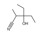 3-ethyl-3-hydroxy-2-methylpentanenitrile结构式