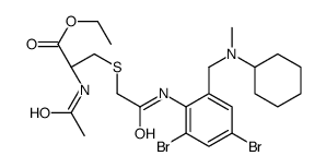 ethyl (2R)-2-acetamido-3-[2-[2,4-dibromo-6-[[cyclohexyl(methyl)amino]methyl]anilino]-2-oxoethyl]sulfanylpropanoate结构式