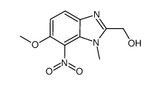 6-methoxy-1-methyl-7-nitrobenzimidazole-2-methanol结构式