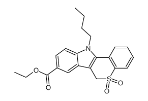 11-butyl-5,5-dioxo-6,11-dihydro-5H-5λ6-thiochromeno[4,3-b]indole-8-carboxylic acid ethyl ester结构式