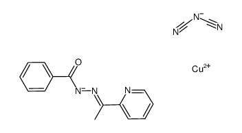 [Cu(C6H5C(O)NNC(CH3)C5H4N)(μ1.5-N(CN)2)]结构式