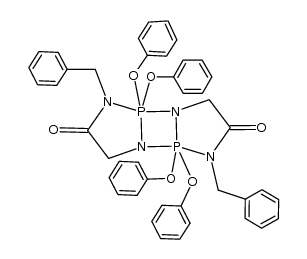 1,6-dibenzyl-5,5,10,10-tetraphenoxytetrahydro-5l5,10l5-[1,3,2,4]diazadiphospheto[1,2-a:3,4-a']bis([1,3,2]diazaphosphole)-2,7(3H,8H)-dione结构式