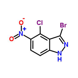 3-Bromo-4-chloro-5-nitro-1H-indazole Structure