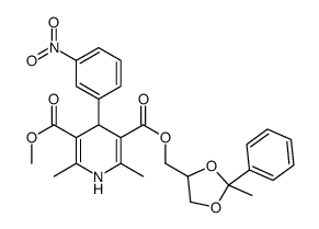3-O-methyl 5-O-[(2-methyl-2-phenyl-1,3-dioxolan-4-yl)methyl] 2,6-dimethyl-4-(3-nitrophenyl)-1,4-dihydropyridine-3,5-dicarboxylate Structure