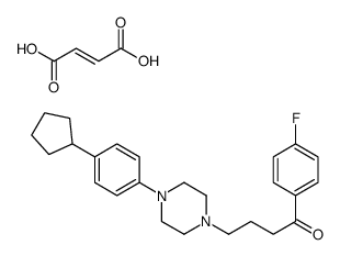 (E)-but-2-enedioic acid,4-[4-(4-cyclopentylphenyl)piperazin-1-yl]-1-(4-fluorophenyl)butan-1-one结构式