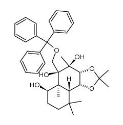 (3aR,4S,5S,5aS,6R,9aR,9bR)-2,2,4,5a,9,9-hexamethyl-5-((trityloxy)methyl)decahydronaphtho[1,2-d][1,3]dioxole-4,5,6-triol结构式