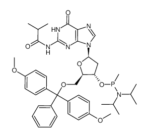 5'-DMTr-dG(iBu)-Methyl phosphonamidite结构式