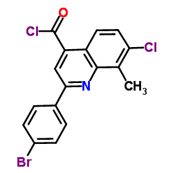 2-(4-Bromophenyl)-7-chloro-8-methyl-4-quinolinecarbonyl chloride结构式